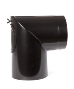 Røkrør kne Ø150x90° m/luke emalje 1,2mm