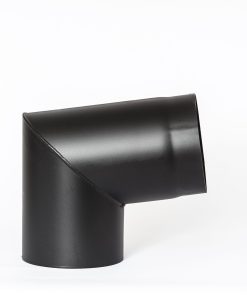 Røkrør kne Ø175 x 100° u/luke sort lakk 2.0mm