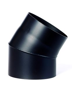 Røkrør kne Ø180x30° kort sort lakk 2.0mm