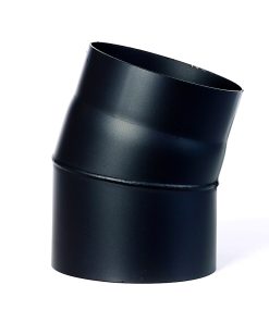 Røkrør kne Ø180x10° kort sort lakk 2.0mm