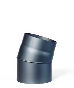 Røkrør kne Ø150x15° kort grå lakk 2.0mm