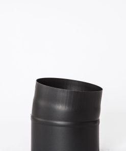 Røkrør kne Ø125x10° kort sort lakk 1.2mm