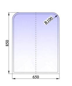Gulvplate 650x850x6mm sotet glass med fasett