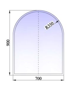 Gulvplate 700x900x6mm klart glass fasett