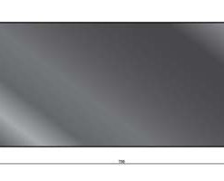 Gulvplate 750x330x6mm sotet glass front rundet hjørne